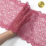 Кружево эластичное (стрейч) L1351 180мм цв.S256 Розовый рубин, 25 м, Kruzhevo