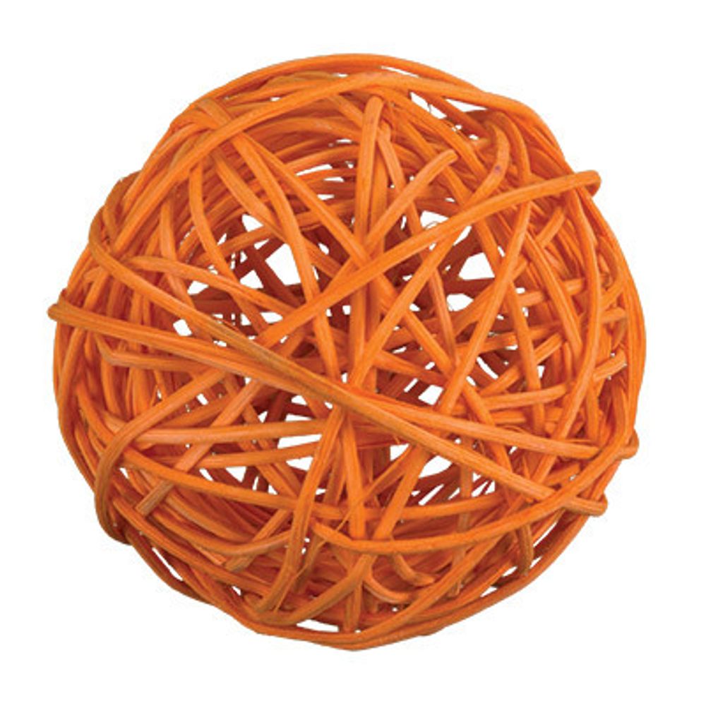 Шары декоративные из ротанга 9 см, 6 шт, №10 оранжевый, Blumentag BRF-9
