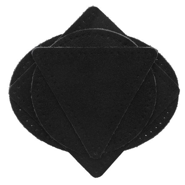 Набор заплаток пришивных из замши, круг, квадрат, треугольник, овал 8см, с перфорацией, 4 шт (20 черный), 59743