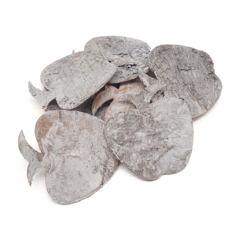 Декоративные элементы из коры дерева "Яблоко", 7см, 8 шт, белый