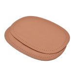 Заплатка, кожа, овал средний 10х14см с перфорацией, с тупыми краями, 2 шт в уп, 100% кожа, 02 св.коричневый