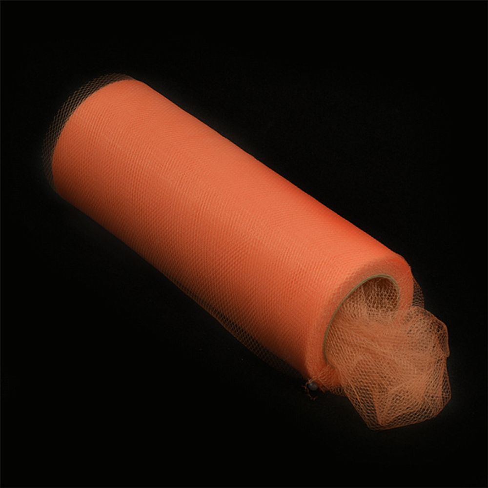 Фатин на шпульке, средняя жесткость, 100% нейлон, 150 мм цв. 12 оранжевый, 22,86м