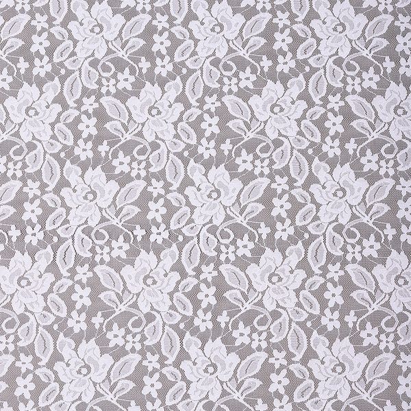 Ткань кружевная (гипюр стрейч) 90 г/м², 150 см / 1 метр, TBY.M0064 цв.белый