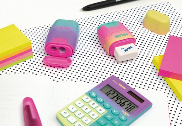 Ластик-точилка Compact Sunset 2 отверстия 16 шт, ассорти 4721116, Milan