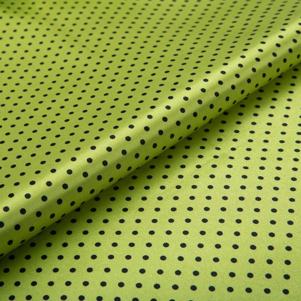 Ткань блузочная Poly satin 75 г/м², 200х145 см, 20 салатовый/ черный, Gamma PSS-002