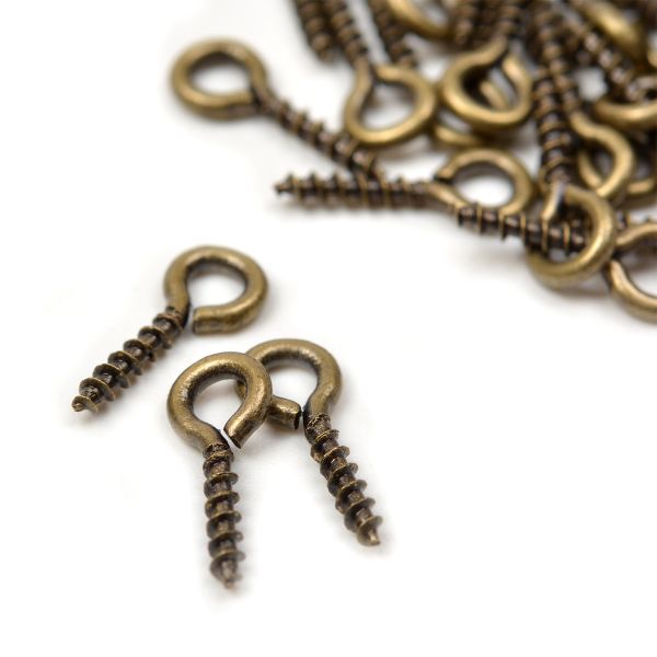 Пины с винтом цв. бронза 10мм, уп.100 шт