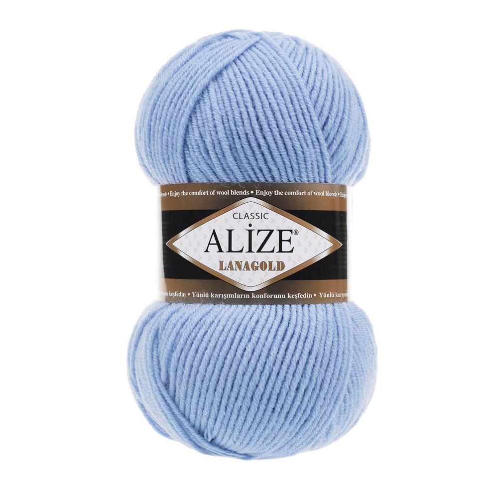 Пряжа Alize (Ализе) Lana Gold / уп.5 мот. по 100 г, 240м, 040 голубой A