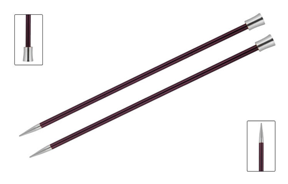 Спицы прямые Knit Pro Zing большие ⌀12 мм, 25 см, 47249