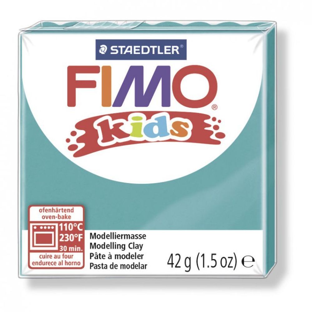 Полимерная глина для детей Fimo Kids, уп. 42 гр, цв. бирюзовый, 8030-39