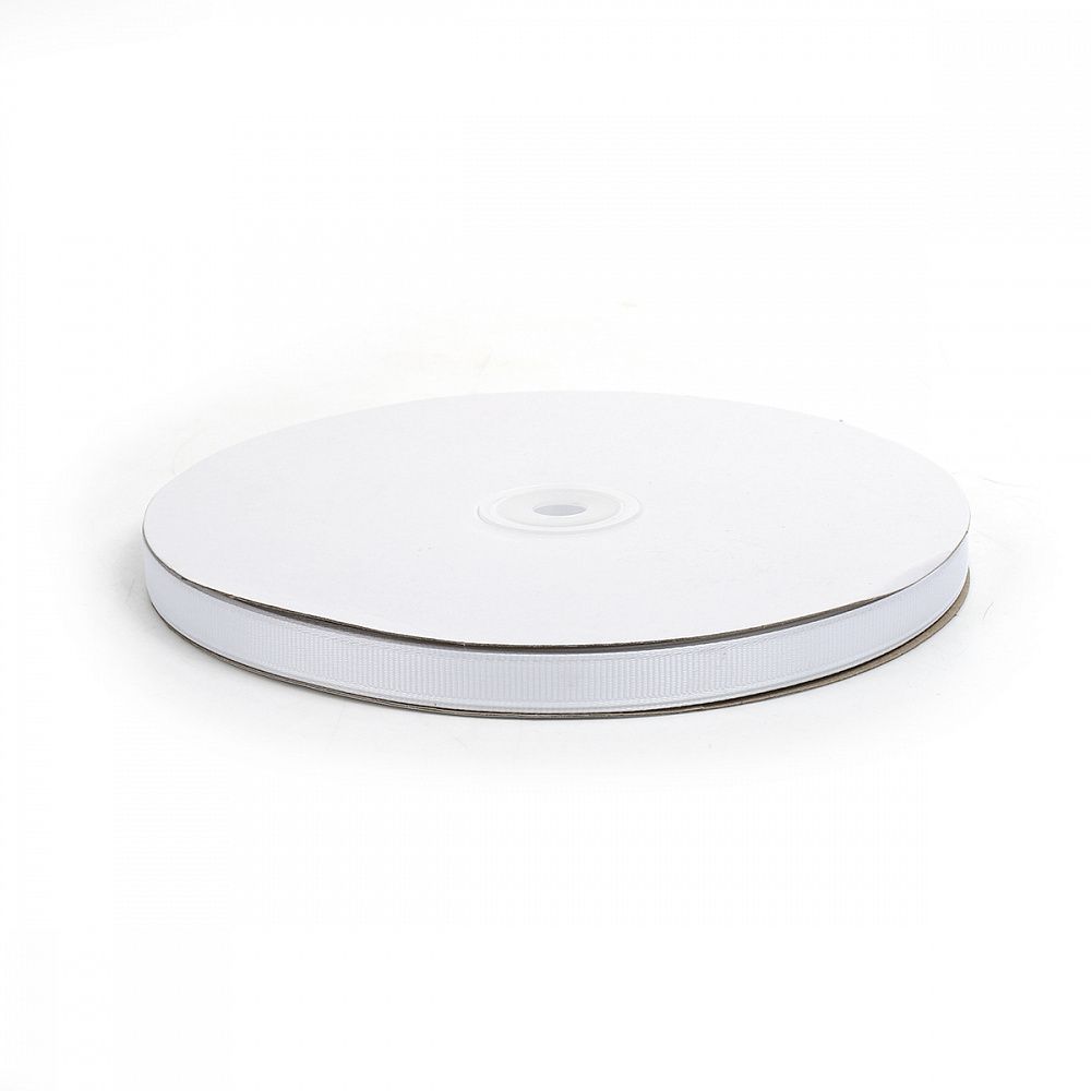 Лента репсовая (в рубчик) 10мм цв. 029 белый уп.91,4м, Ideal Лента репсовая (в рубчик) 10мм цв. 029 белый уп.91,4м, Ideal