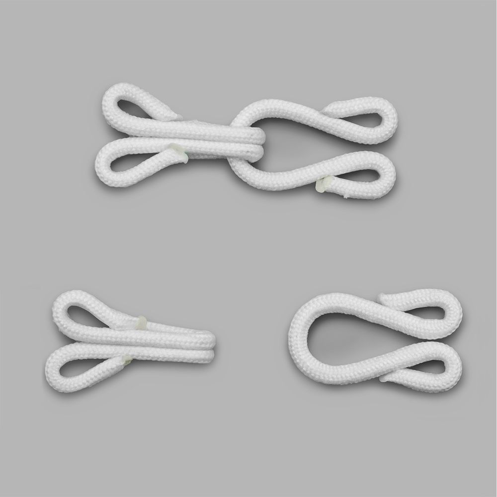 Крючки пришивные в оплетке 18х35 мм, цв.белый, 100 шт