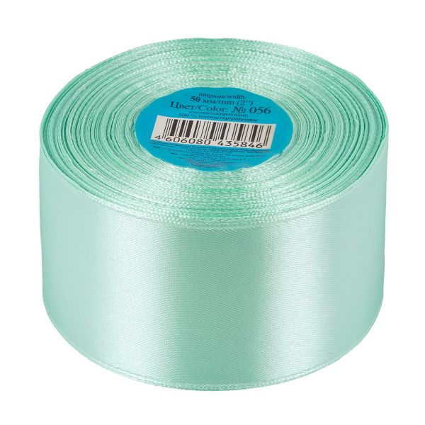 Лента атласная 1-сторонняя 50.0 мм / 33±2 метра, 056 серо-зеленый, Gamma