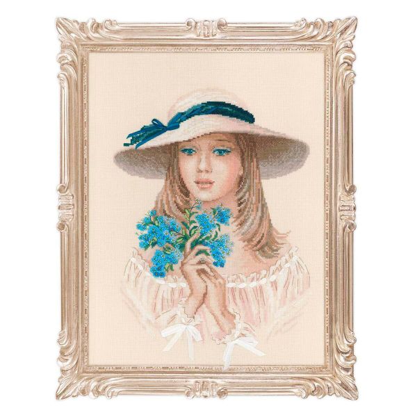 Набор для вышивания нитками Риолис, Незабудки, 30х40 см