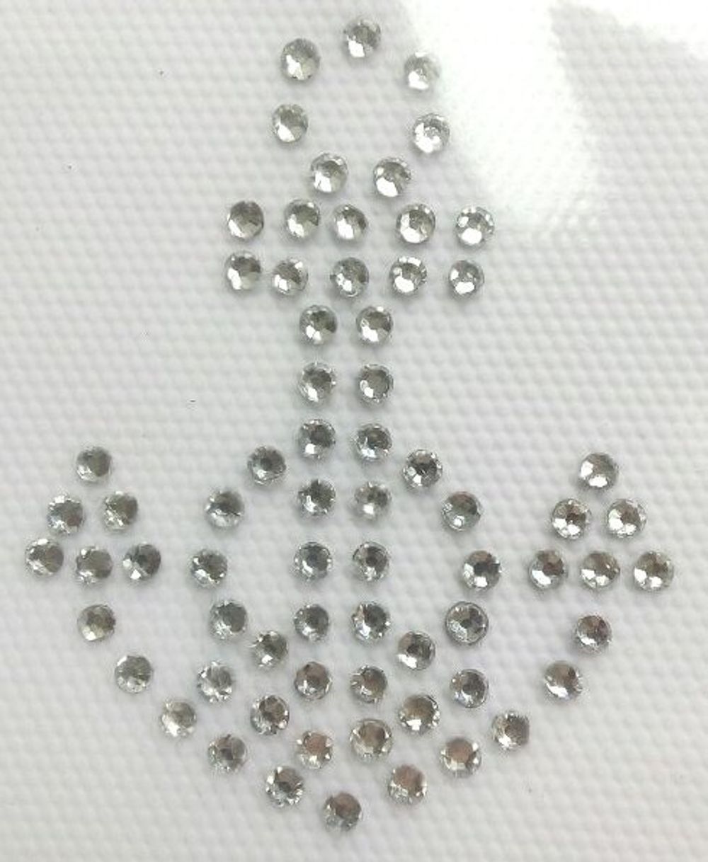 Термоаппликация из страз Якорь маленький 5х6см цв.кристалл, 5 шт