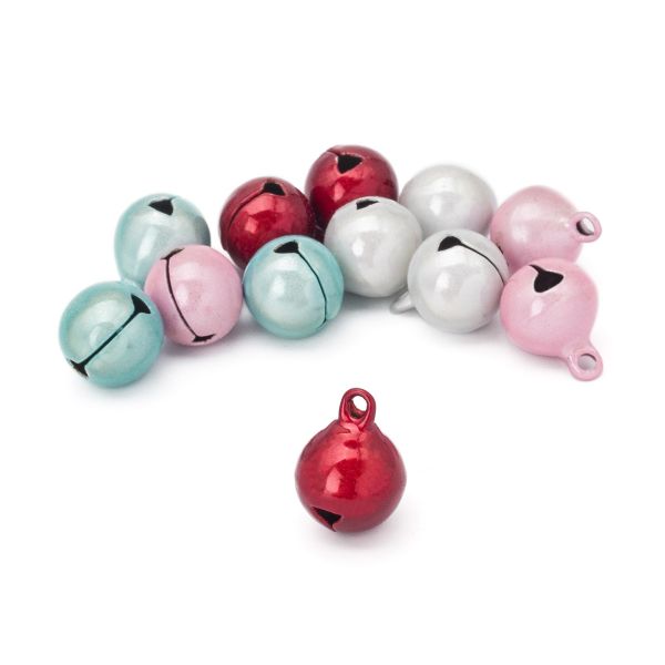 Бубенчики жемчужные 12 мм, ассорти 4цв., 12 шт, Astra&Craft, QYB-009