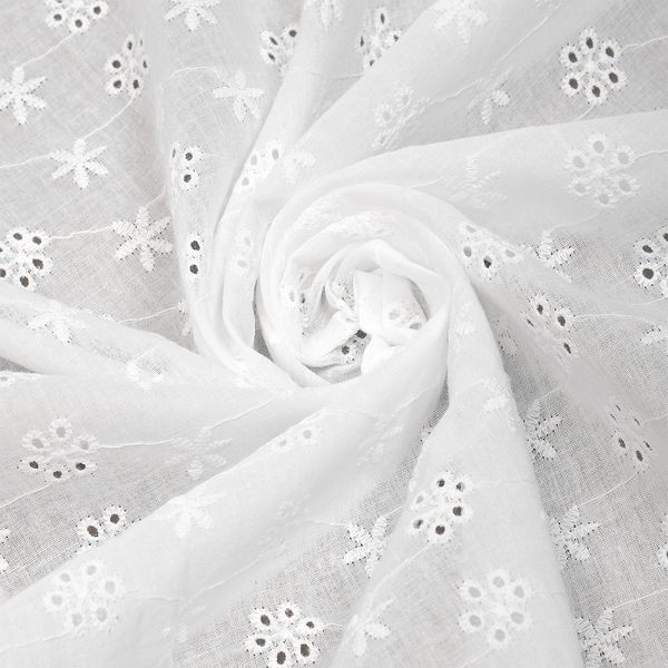 Ткань шитьё (прошва) 100 г/м², 150 см / 2 метра, TBY.Emb.1 белый