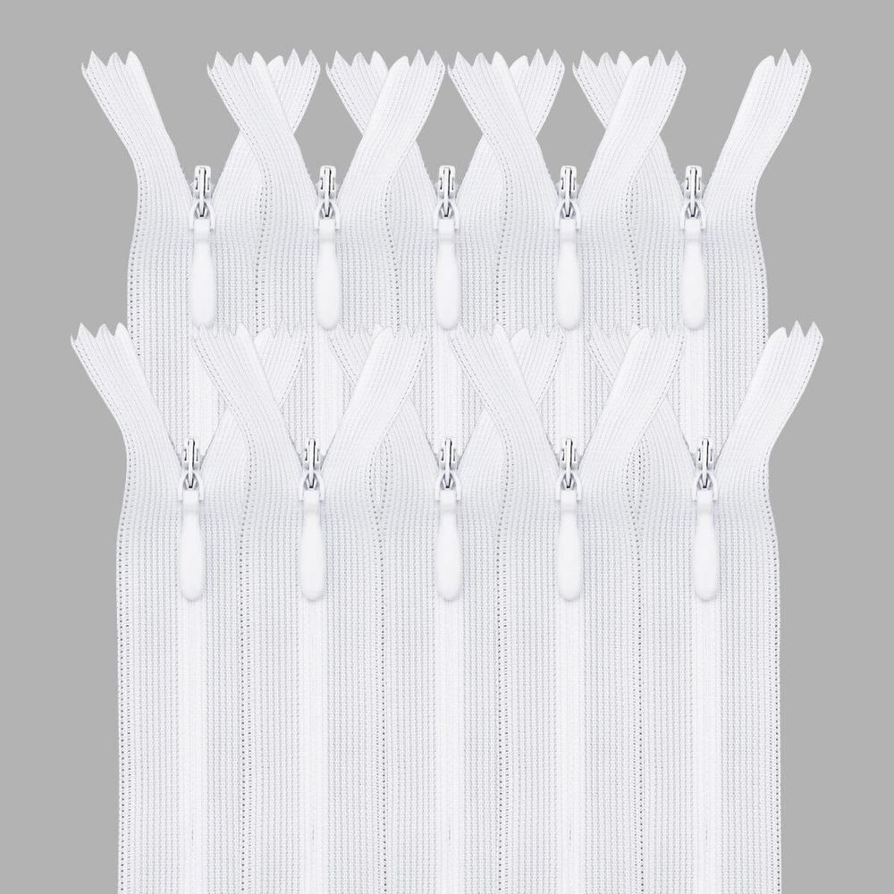 Молния потайная (скрытая) Т3 (3 мм) 1 зам., н/раз., 50 см, белый, 31271 / 50, 10 шт