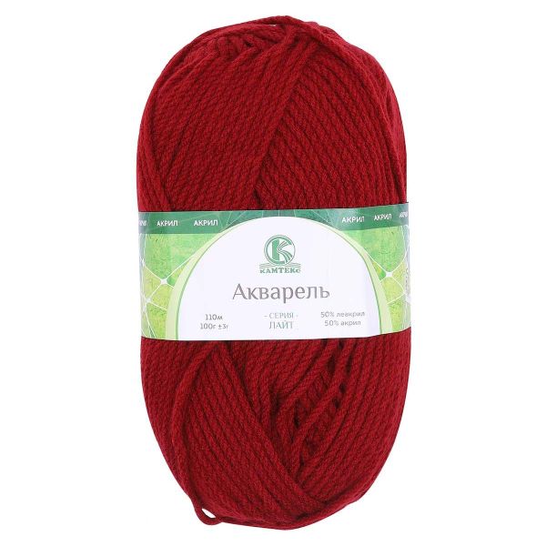Пряжа Камтекс Акварель / уп.5 мот. по 100 г, 110 м, 091 вишня