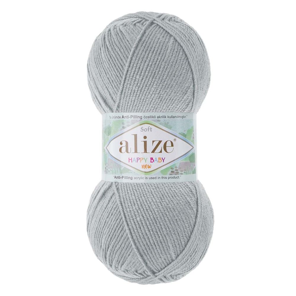 Пряжа Alize (Ализе) Happy Baby New / уп.5 мот. по 100 г, 320м, 344 серый