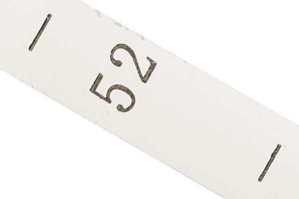 Этикетка-размерник п/э, размер 52 белый 10х25 мм, 300 шт