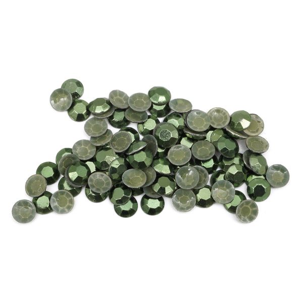 Стразы термоклеевые, 4 мм, ss16, 100 шт/упак (110 т.зеленый)