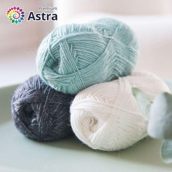 Пряжа Astra Premium (Астра Премиум) Панда (Panda) / уп.2 мот. по 100 г, 240 м, 001 белый