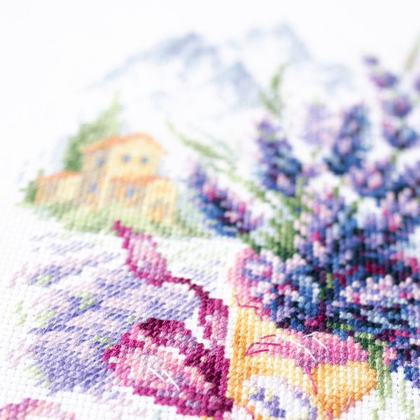 Набор для вышивания нитками Чудесная игла, Горная лаванда, 15х21 см