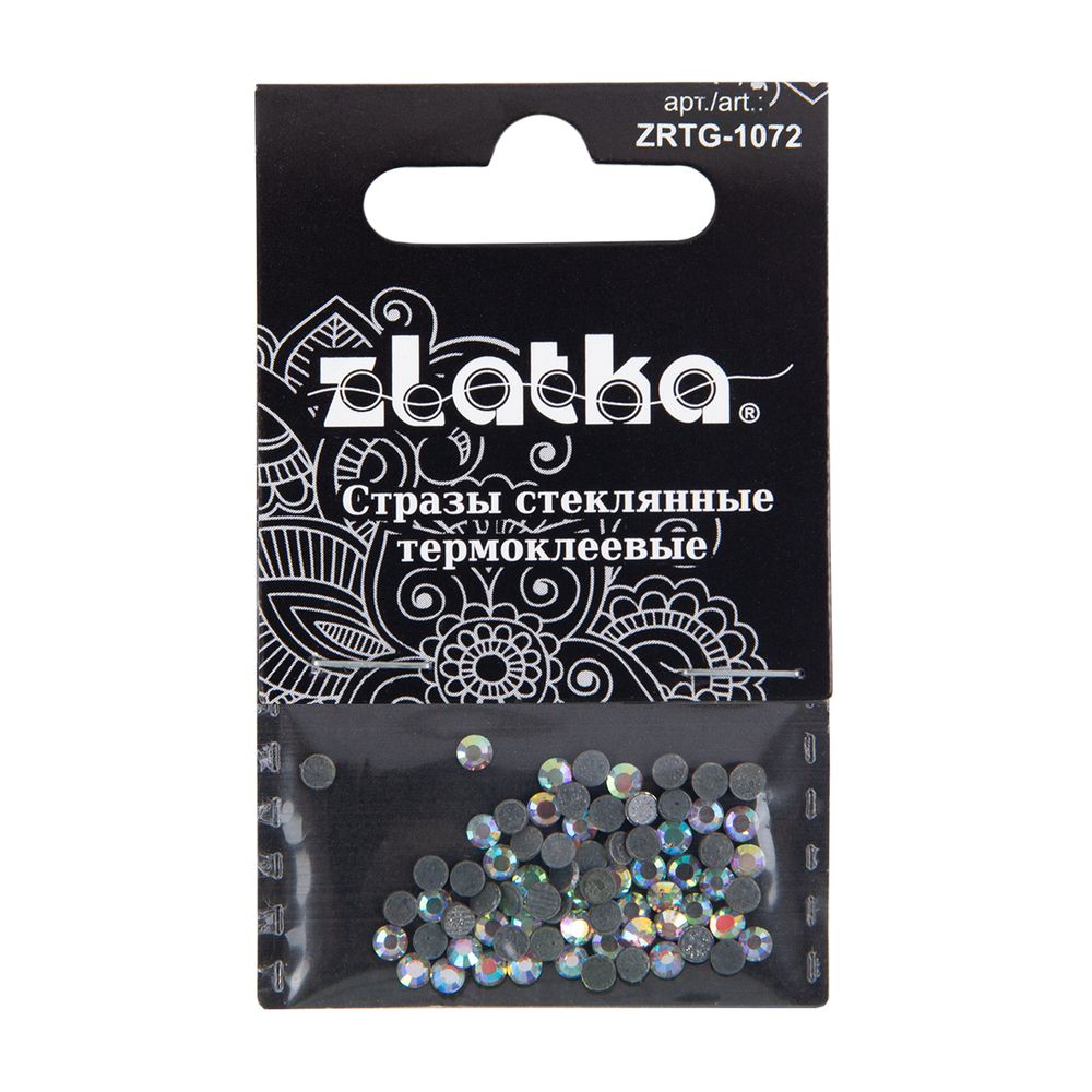 Стразы клеевые стекло 2.7 мм, 360 шт, SS10 №02 перламутровый (AB-crystal), Zlatka ZRTG-1072