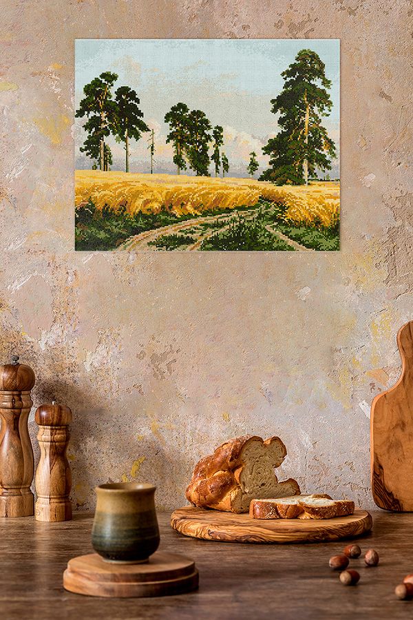 Алмазная (кристальная) мозаика Фрея GTG-ALPD-253, Рожь. Иван Шишкин, на подрамнике, 50х40 см