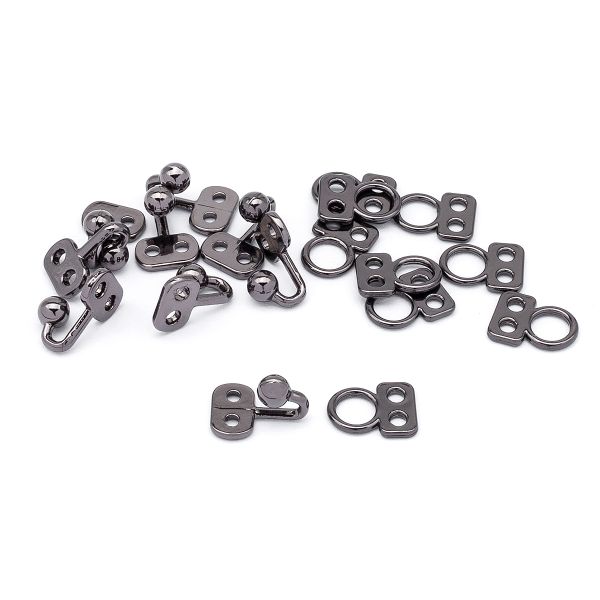 Крючки пришивные декоративные 17х6 мм, pewter, 10 шт