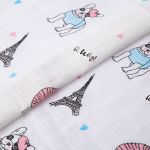 Муслин 105 г/м², 100х125 см, 08-мопсики, Peppy