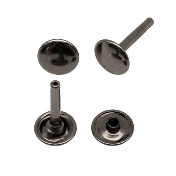 Хольнитены двухсторонние сумочные ⌀12 мм h-20 мм металл, черный никель, 69591, 100 шт