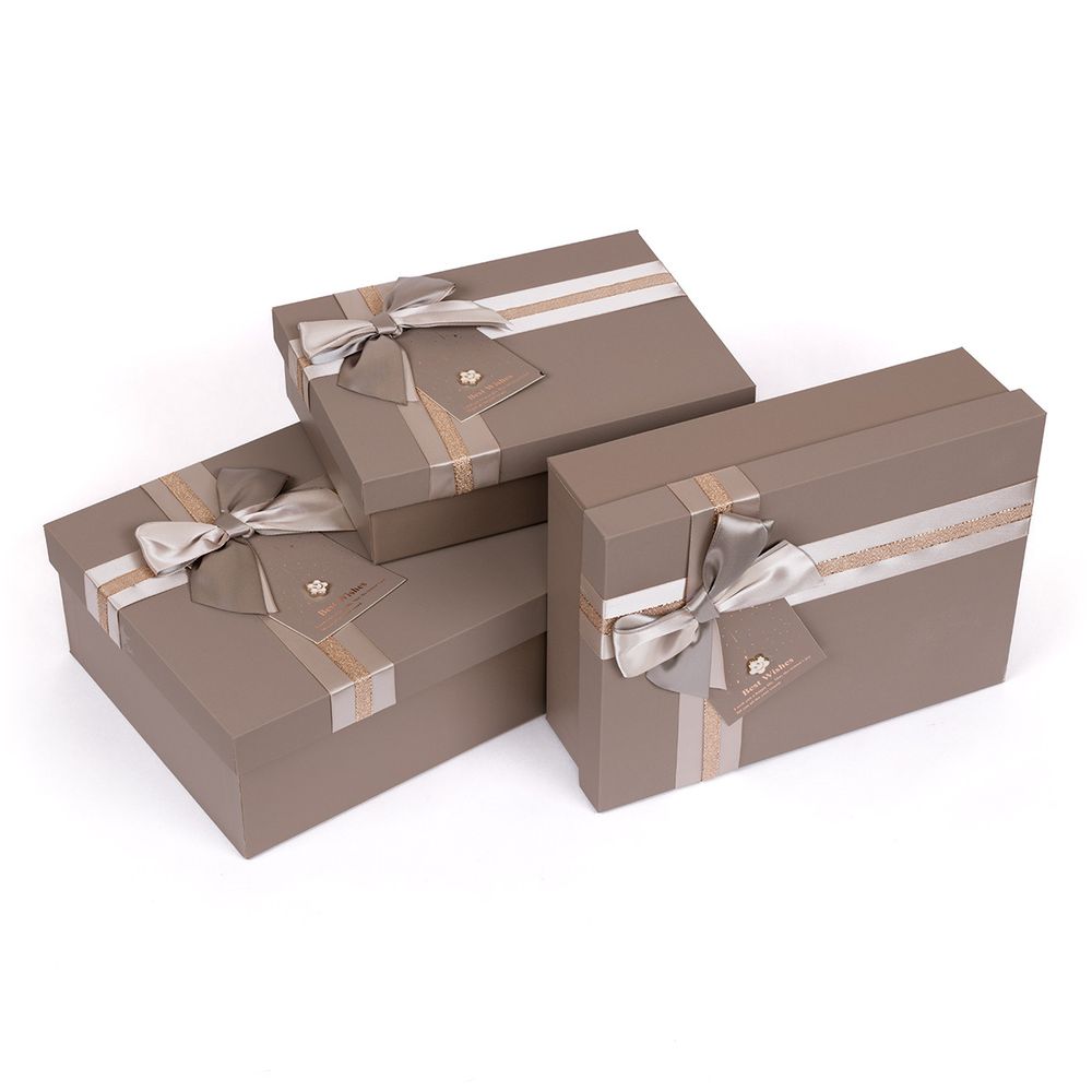 Набор подарочных коробок "3в1", 23х17х6.5 - 29х21х9.5 см, 02 коричневый, Stilerra YBOX-R71-3