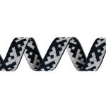 Лента (тесьма) жаккардовая 18.0 мм / 25±1 метров, Орнамент для северных народов, рис 6753 черный-белый, Gamma С3771