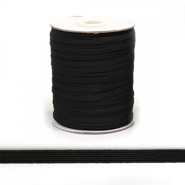 Резинка бельевая (стандартная) 5.0 мм / 100 метров, цв.черный (6)