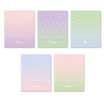 Тетрадь ученическая общая, софт-тач ламинация + выборочный лак, цветной запечатанный форзац, A5+ 48 л. на скобе 65 г/м², белизна 100 %, 10 шт, клетка, 00995 Кружева, Светоч 48Т14