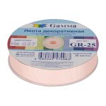 Лента репсовая (в рубчик) 25.0 мм / 45.5 метра, 027 бл.бл.розовый, Gamma GR-25