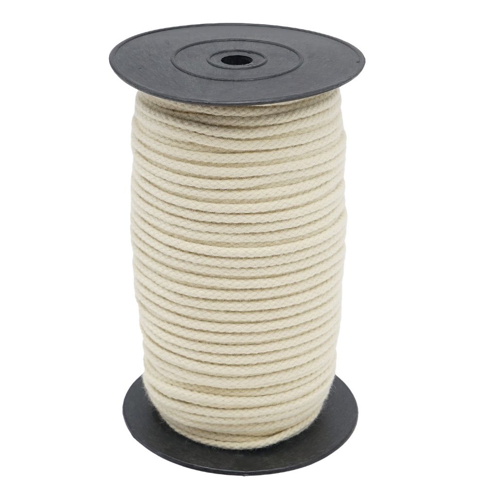 Шнур плетеный ⌀4.0 мм / 100 метров, акрил, 01 молочный