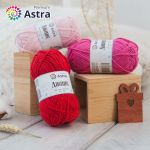 Пряжа Astra Premium (Астра Премиум) Джинс (Jeans) / уп.4 мот. по 50 г, 135 м, 110 розовый