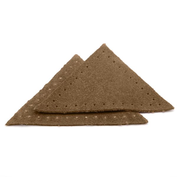 Заплатки пришивные из замши треугольник 6х6х6 см, с перфорацией, 2 шт, 32 кэмел, 59902
