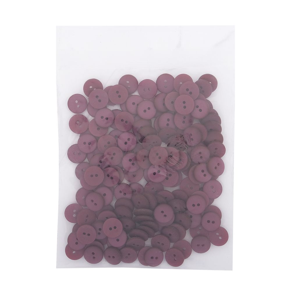 Пуговицы на 2 прокола 18L (11мм), пластик (col.23 сливовый), CR-K18M, 144 шт