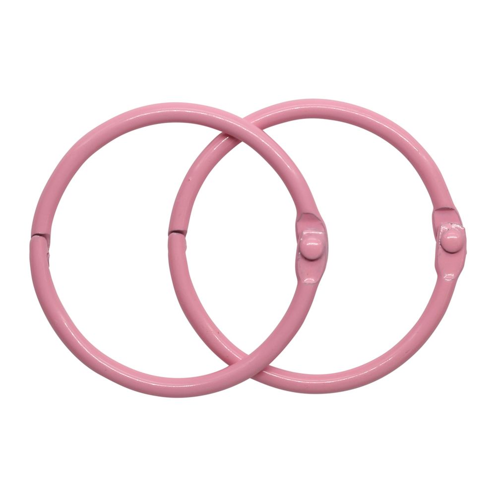 Кольца для альбомов разъемные металл 40 мм, 10 шт, розовый, 5AS-106