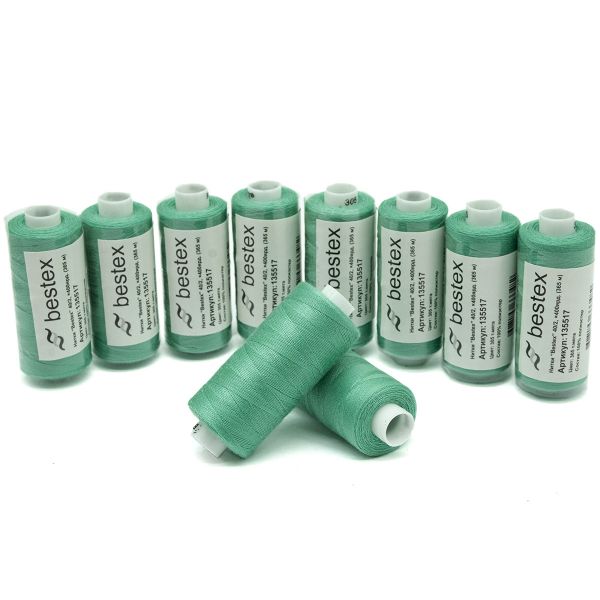 Нитки швейные бытовые Bestex 40/2, 365 м (400 ярд) / 10 кат., 305 темная мята