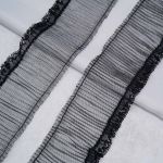 Кружево плиссированное 95 мм, / 45.72 метра, складка плиссе, цв. черный