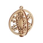 Заготовка из фанеры Подвеска объемная Шар ⌀7 см, толщ. 0.3 см, 2 снежинка, Mr.Carving, КЛ-44