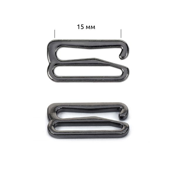 Крючки для купальника металл 15.0 мм, черный никель, 1000 шт