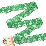 Кружево на сетке 23 мм, 6,8 м (±4 см), 060 св.зеленый