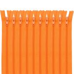 Молния спираль (витая) брючная Т3 (3 мм) 1 зам., н/раз., 20 см, автомат, оранж, 30114, 10 шт