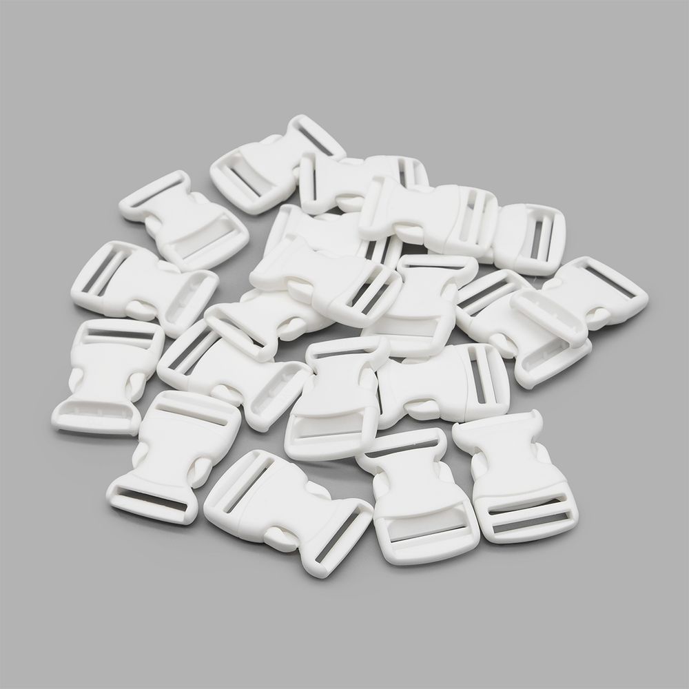 Фастекс (пряжка трезубец) пластик 20 мм, 20 шт, белый