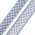 Лента (тесьма) жаккардовая 35.0 мм / 10±0.5 метров, бордюр Плетеный орнамент 35274 V5 джинс